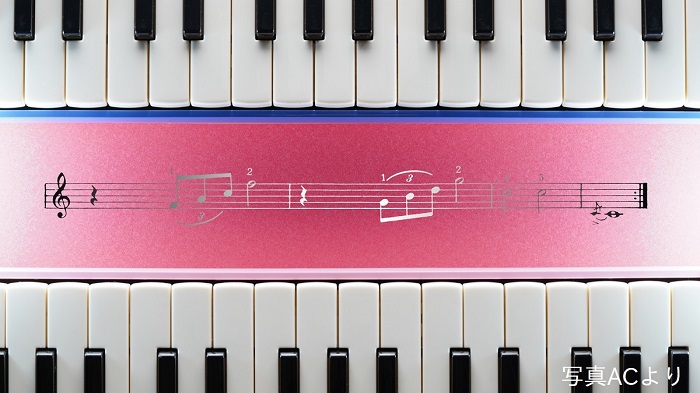 鍵盤と音符のイメージ